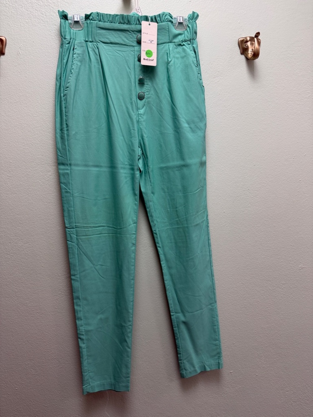 Men's Mint Green Chinos with Elastic Waist